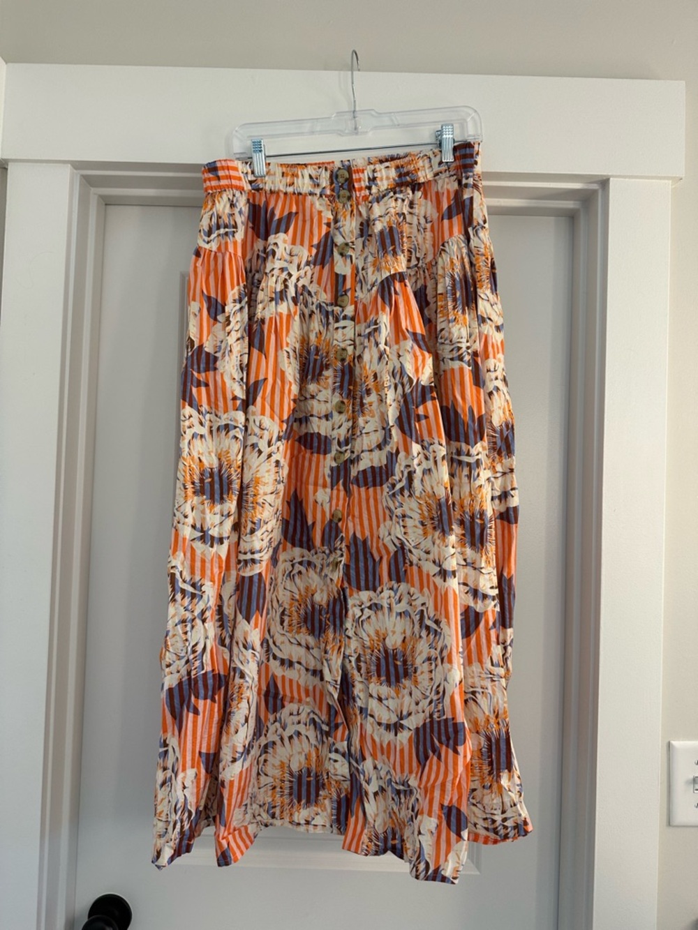Anthropologie 100% Cotton Printed Floral Skirt